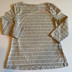 A New Day Grey and White Striped Top